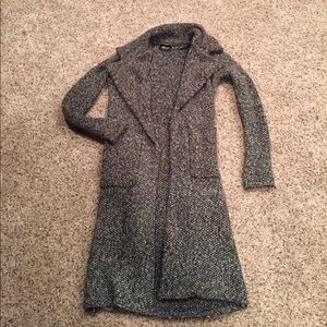 New Zara Maxi Long Gray Sweater coatigan jacket with Pockets